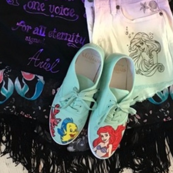 Disney Ariel Little Mermaid Turquoise Canvas Shoes